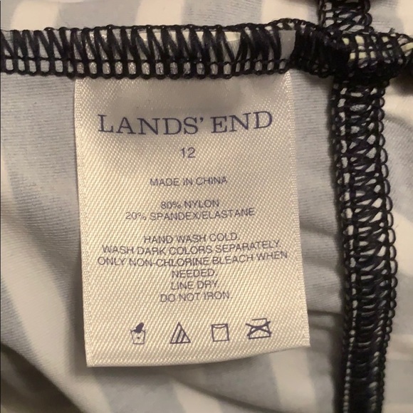 Lands' End Navy Stripe Halter Swim Dress Size 12 - Picture 7 of 8